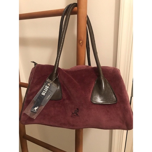 Kangol Medium Barrel Handbag, Small Duffle Style Deep Grape, Velour - Picture 14 of 14